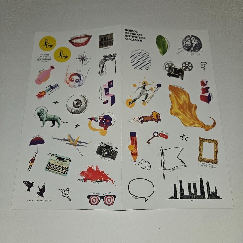 School of Art Institute of Chicago Sticker Sheets University College Majors